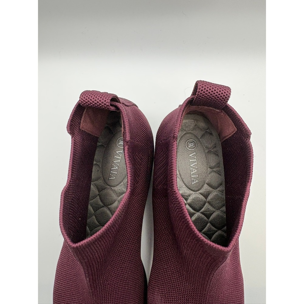 VIVAIA Ryan Pro Chelsea Boots Women EU 38 US 8 Burgundy Knit Square Toe Comfort - Picture 7 of 9